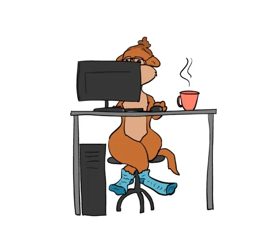 Leo ist im Home Office